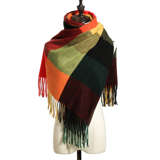 2022 Luxury Brand cashmere women plaid scarf