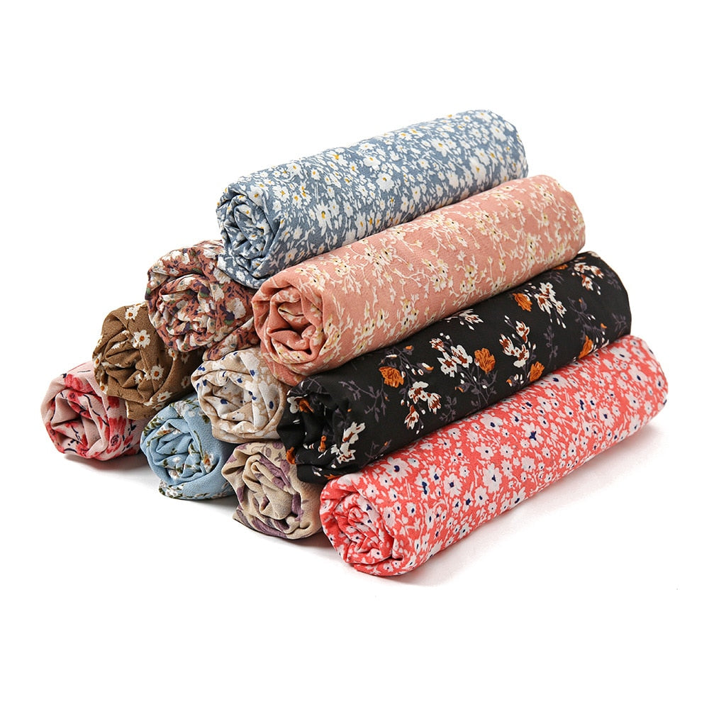 2022 Fashion Lovely Polka Floral Bubble Chiffon Instant Hijab Shawl