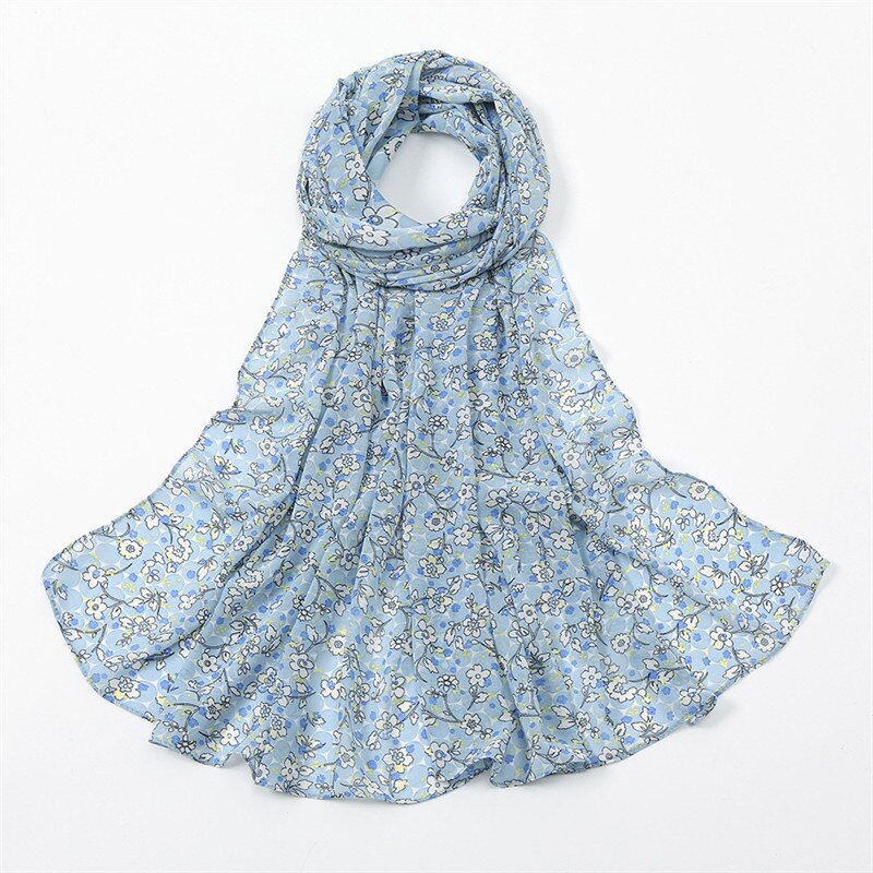 2022 Fashion Lovely Polka Floral Bubble Chiffon Instant Hijab Shawl