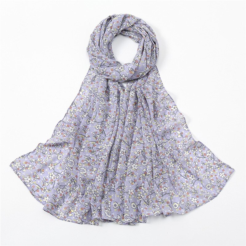 2022 Fashion Lovely Polka Floral Bubble Chiffon Instant Hijab Shawl